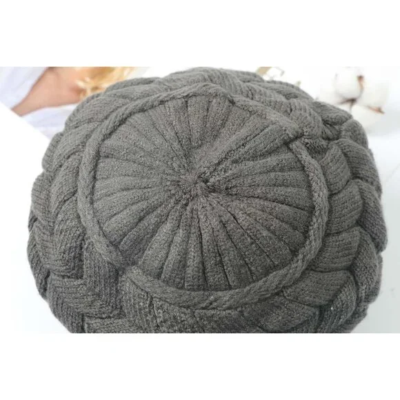 👑Women’s _2hats(black+dark Grey) Winter Warm Knit Wool Snow Ski Hat with Visor